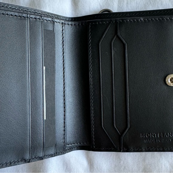 Montblanc Black Leather Meister Wallet 6cc with Iconic Emblem, 100% Genuine, NWT - Picture 4 of 12